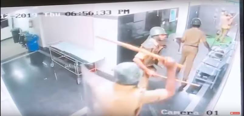 Police used tear gas in hospitaal