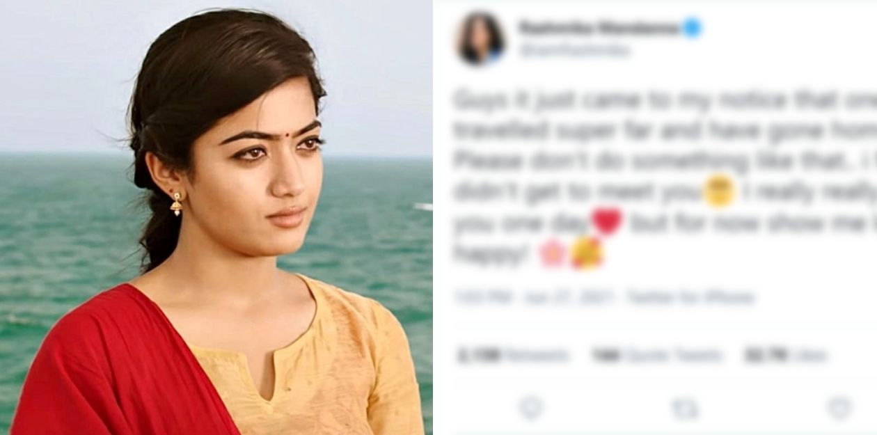 ரஷ்மிகாவை சந்திக்க ரசிகர் ஒருவர் எடுத்த Risk! ஆனந்த கண்ணீரோடு Tweet போட்ட ராஷ்மிகா 15