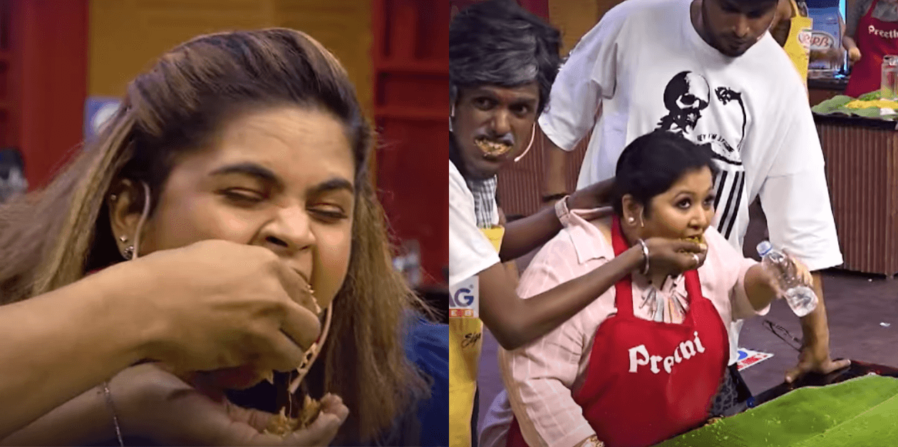 பக்கெட் பிரியாணி challenge..கிரேஸ் வாயில் பிரியாணியை அமுக்கிய பாலா | Cook With Comali Season 3 7