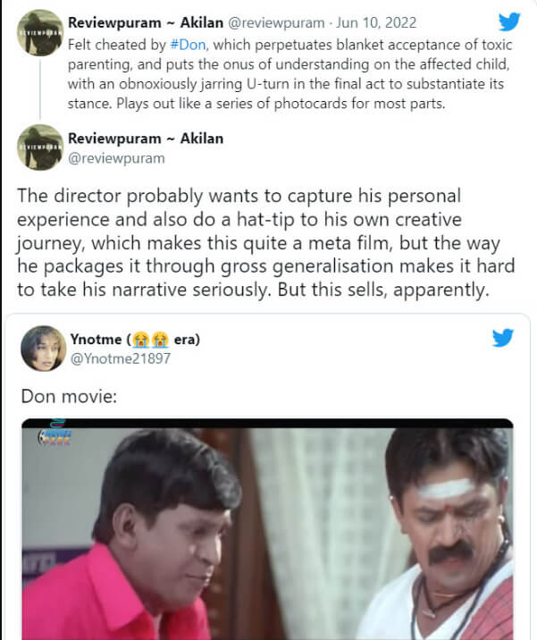 "சத்திய சோதனை"!! திரையரங்கில் கொண்டாடிய "டான்" படத்தை OTT'யில் கலாய்த்து தள்ளும் நெட்டிசன்கள்!! 11