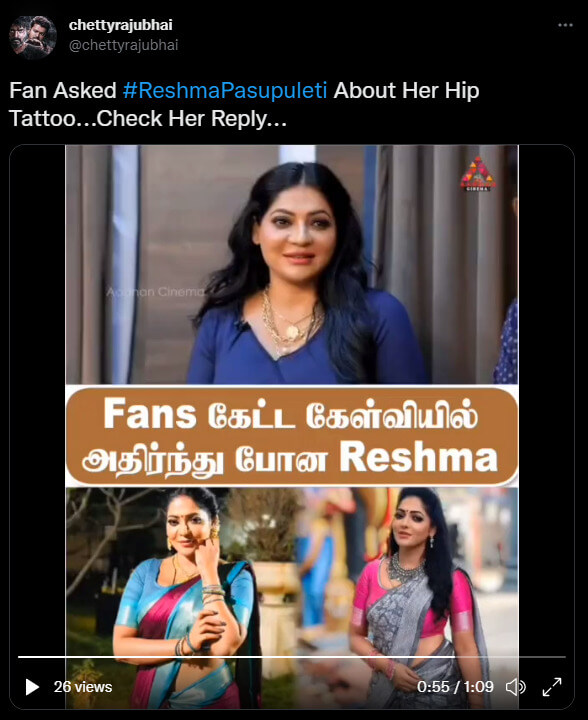 "ஹோ, அதுல அவ்ளோ விஷயம் இருக்கா?"!! டாட்டூவில் ஒளிந்திருக்கும் ரகசியத்தை கூறிய ரேஷ்மா பசுபுலேட்டி!! 5