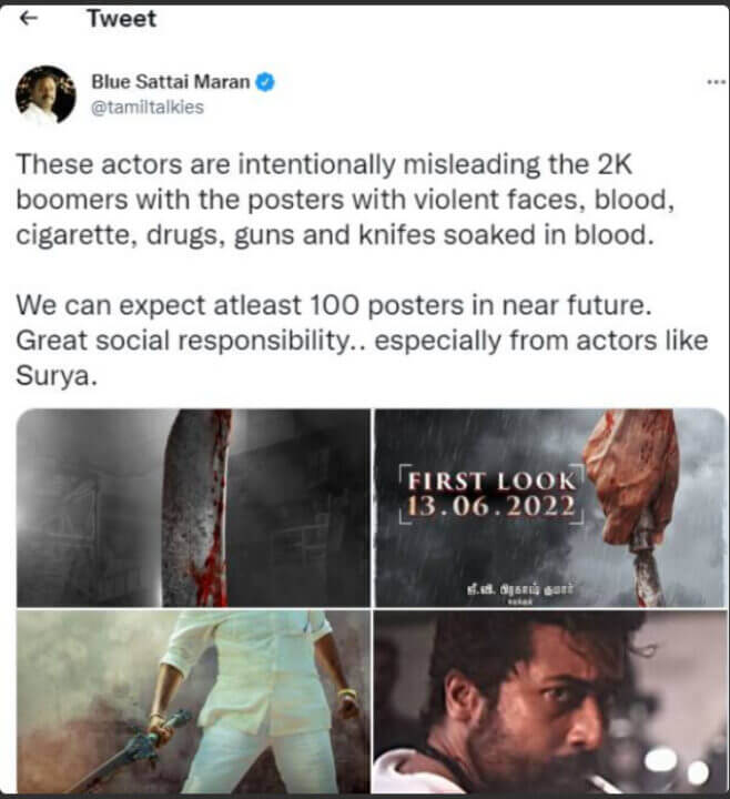 பூமர் ப்ளூ சட்டை மாறனின் பூமர் பதிவு!!எல்லாருமே அருவா, கத்தி, ரத்தம்!! இதேதான் காட்டுறாங்க!! 13