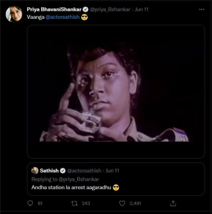 "டேய் உனக்கு கல்யாணமாகி ஒரு குழந்தை இருக்குடா"!!தன்னிடம் ஜொள்ளு வழிந்த சதிஷை கலாய்த்து தள்ளிய பிரியா பவானி ஷங்கர்!! 15