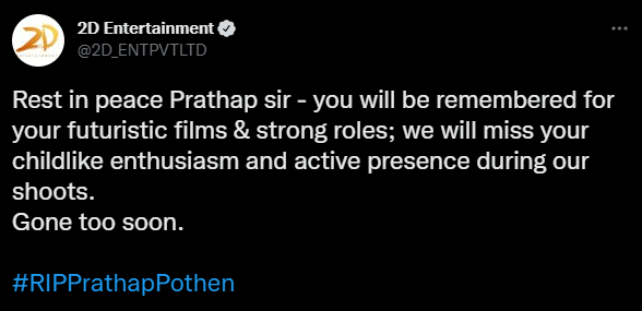 "பிரதாப் பொத்தனின் மறைவு..உடைந்து போன தென்னிந்திய பிரபலங்கள்"!! 9