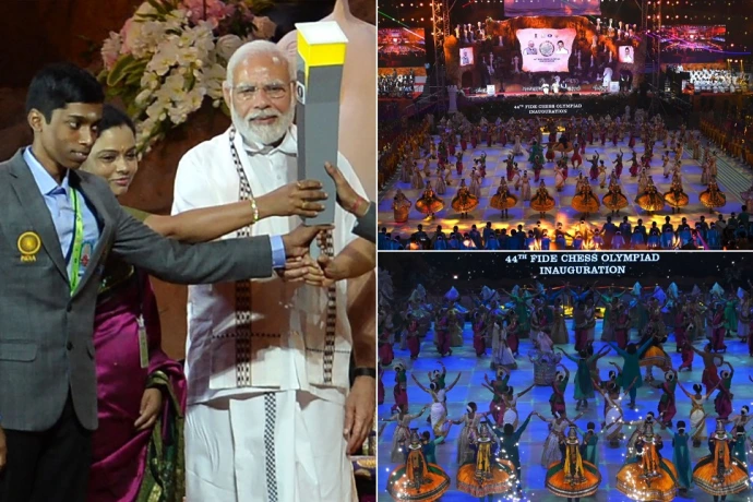 "பாராட்டுக்குகளை குவிக்கும் செஸ் ஒலிம்பியாட் நிகழ்ச்சியின் தூண்களுடன் உதயநிதி, விக்கி - நயன்" 3