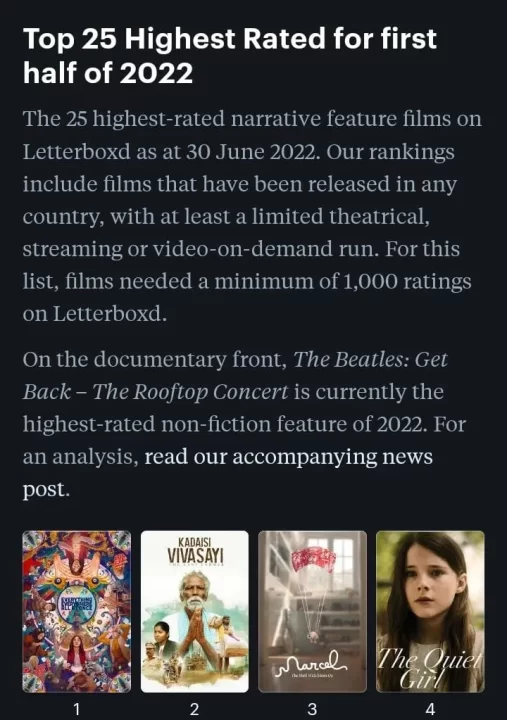 சர்வதேச அரங்கில் கௌரவிக்கப்பட்ட 'கடைசி விவசாயி'. டாப் 25 படங்களில் தரவரிசையில் 2வது இடம்.! 5