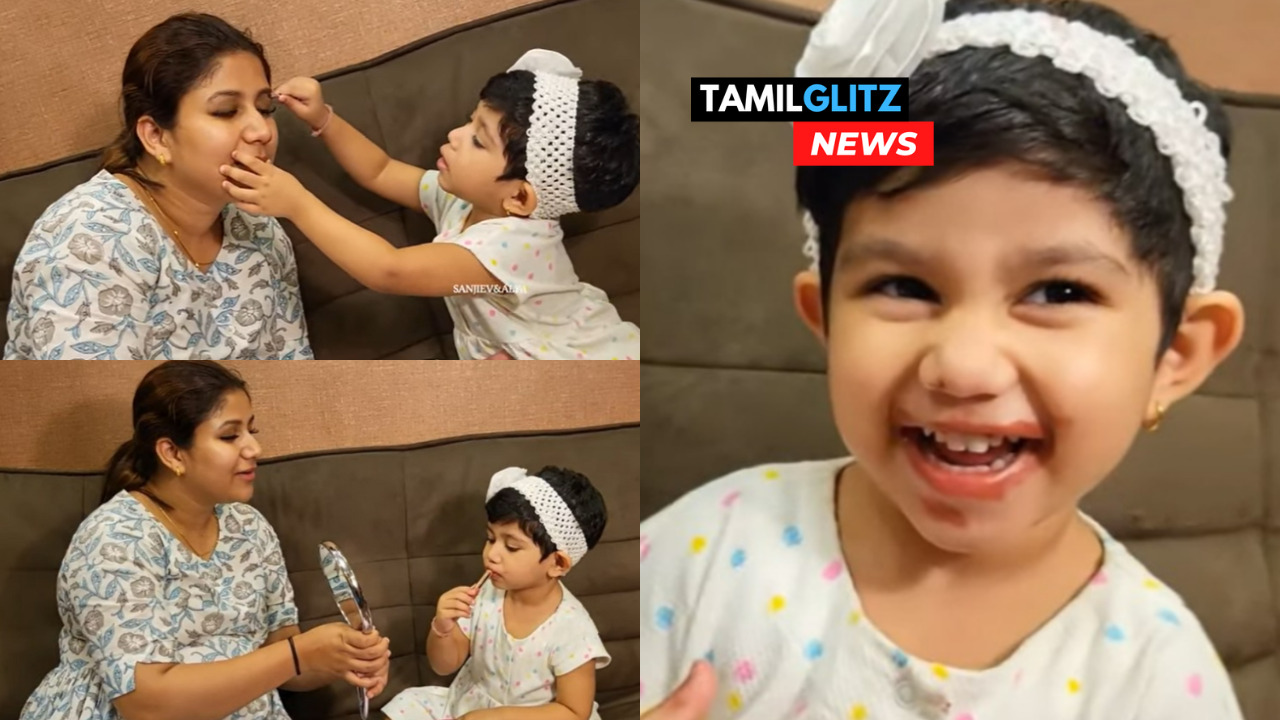 "அம்மா இரும்மா நானே உனக்கும் மேக்கப் போட்டு விடுறேன்....கியூட்டான அயிலாவின் சேட்டை" 131