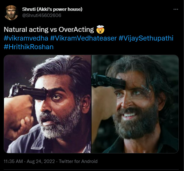 விஜய் சேதுபதி கருப்பு தோல் கொண்டவர்.. ரித்திக்குடன் ஒப்பிட்டு வன்மத்தை கக்கும் வட இந்தியர்கள் 9
