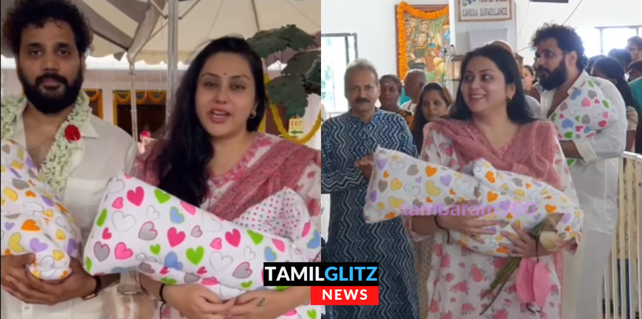 கிருஷ்ண ஜெயந்தி நாளில், தனது இரு குட்டி கிருஷ்ணன்களை கோவிலுக்கு அழைத்து சென்ற நமிதா. 66