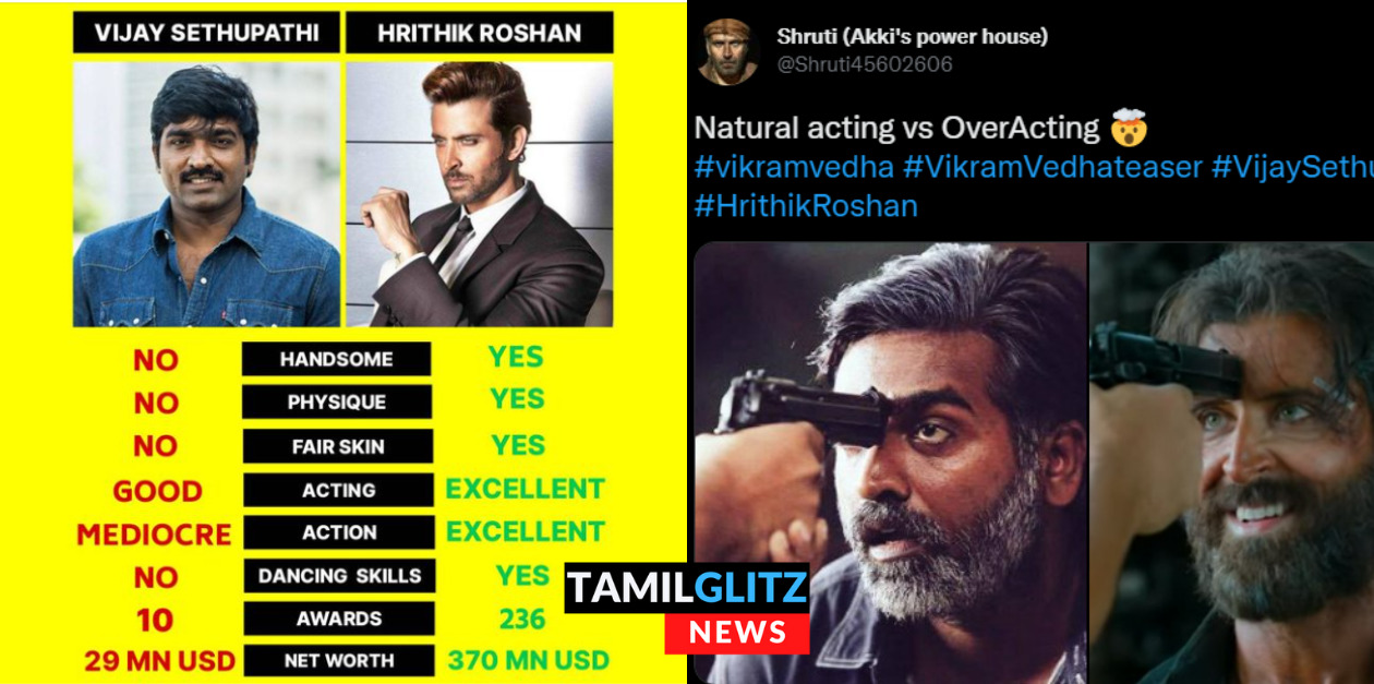 விஜய் சேதுபதி கருப்பு தோல் கொண்டவர்.. ரித்திக்குடன் ஒப்பிட்டு வன்மத்தை கக்கும் வட இந்தியர்கள் 103