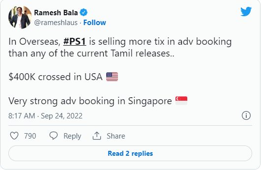 அமெரிக்காவில் மட்டும் 3.25 கோடி வசூல். தமிழகத்தில் எத்தனை கோடி தெரியுமா? வசூலை குவிக்கும் பொன்னியின் செல்வன் 5