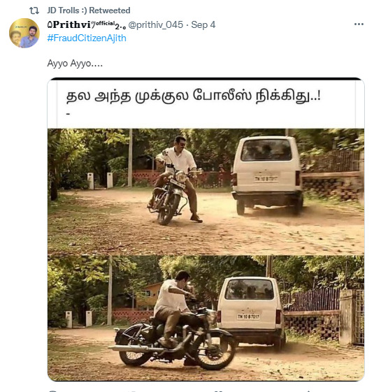 இன்சூரன்ஸ் இல்லாத பைக்கில் லடாக் டூர் சென்ற அஜித்? வச்சி செய்யும் விஜய் ரசிகர்கள் 9