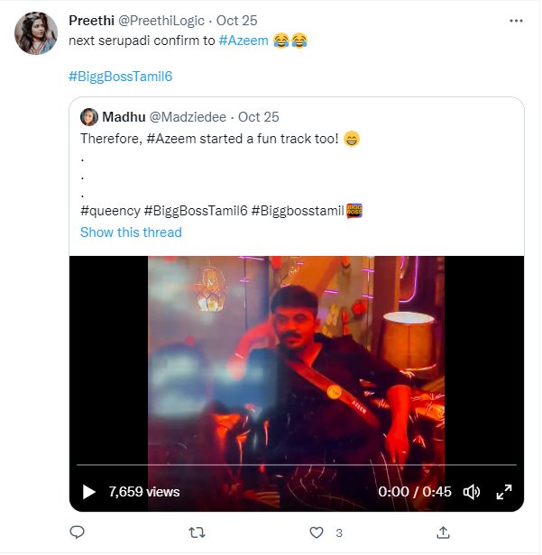 குயின்சியிடம் லவ் ட்ராக் ஓட்டும் அசீம்.! பூமர் அங்கிள், Cringe மாமா என கலாய்த்து தள்ளும் நெட்டிசன்கள் 9