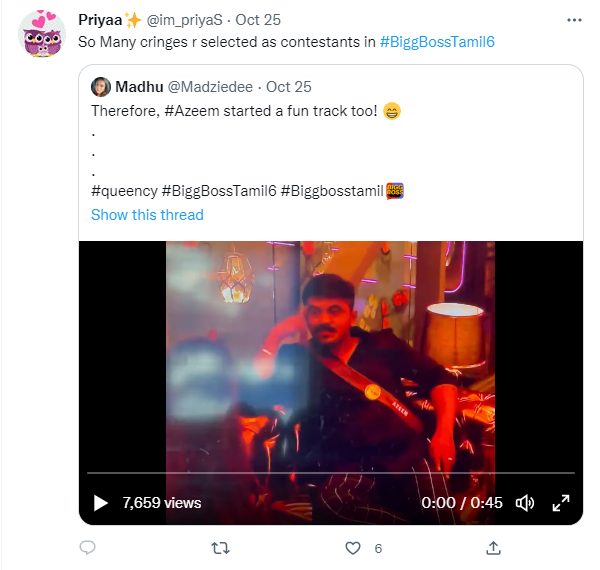 குயின்சியிடம் லவ் ட்ராக் ஓட்டும் அசீம்.! பூமர் அங்கிள், Cringe மாமா என கலாய்த்து தள்ளும் நெட்டிசன்கள் 3