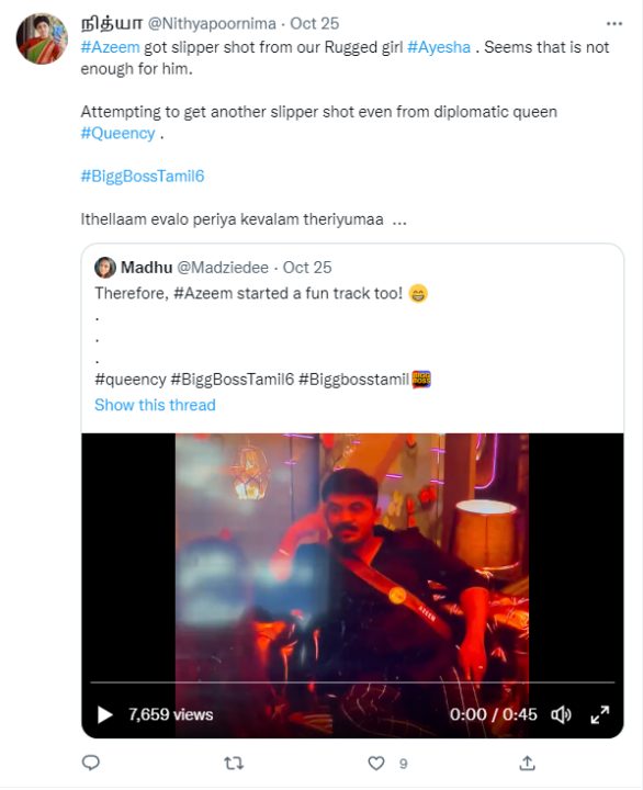 குயின்சியிடம் லவ் ட்ராக் ஓட்டும் அசீம்.! பூமர் அங்கிள், Cringe மாமா என கலாய்த்து தள்ளும் நெட்டிசன்கள் 21