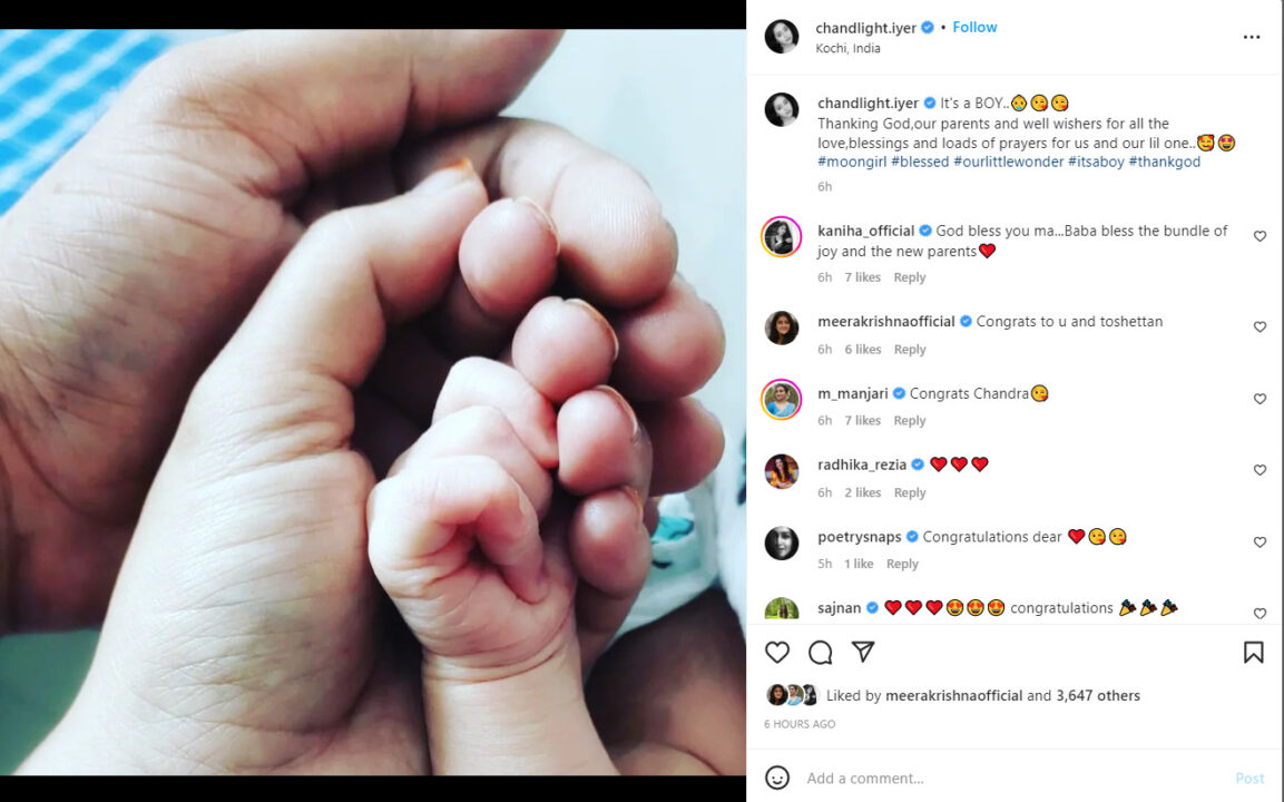 சீரியல் நடிகை சந்திரா லக்ஷ்மனுக்கு பிறந்த ஆண் குழந்தை.! புகைப்படத்தை பகிர்ந்து அறிவித்த சந்திரா 5