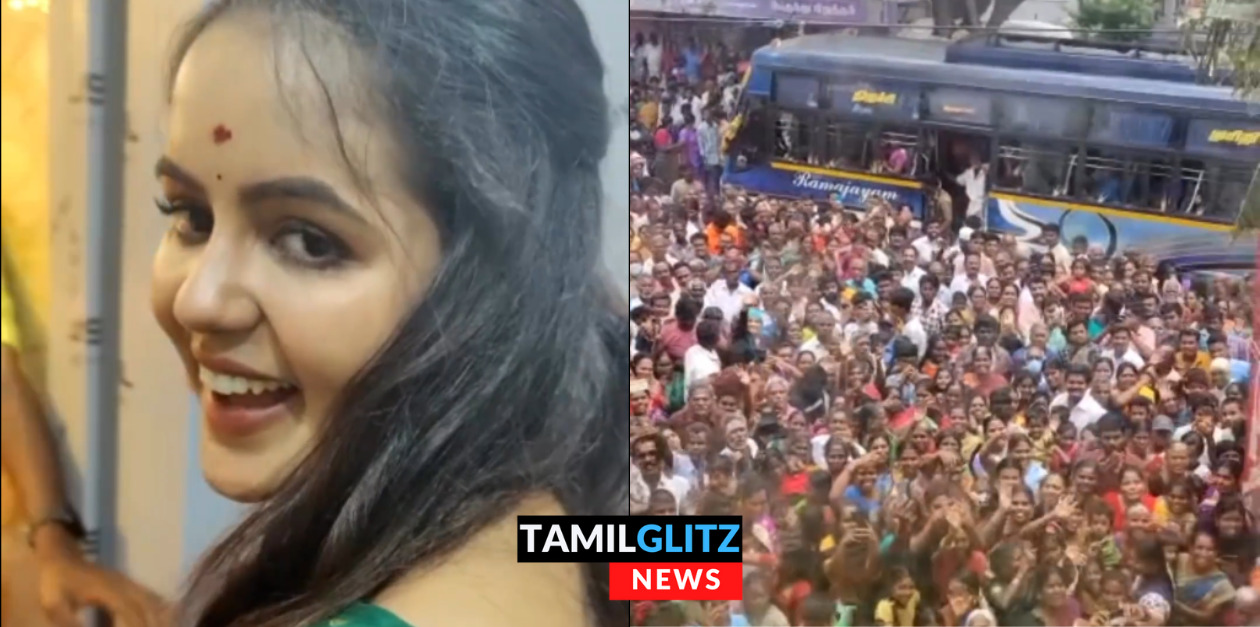 சைத்ராவை பார்க்க திரண்ட கூட்டம்.! ஸ்தம்பித்த திருச்சி.! சின்னத்திரை நடிகைக்கு இவ்வளோ fans ஆ 77