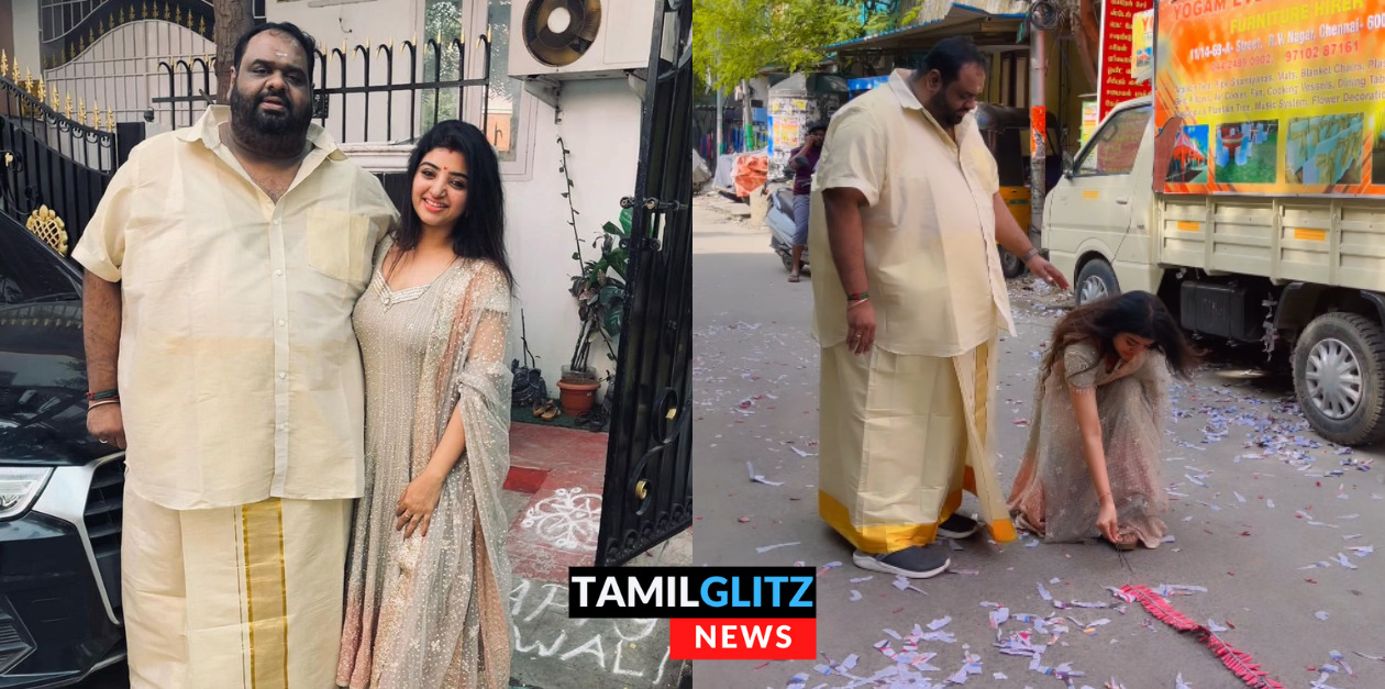 மாமா பயமா இருக்கு.! வெடி வைக்க சின்ன குழந்தை போல பயந்த மஹாலக்ஷ்மி.! 119