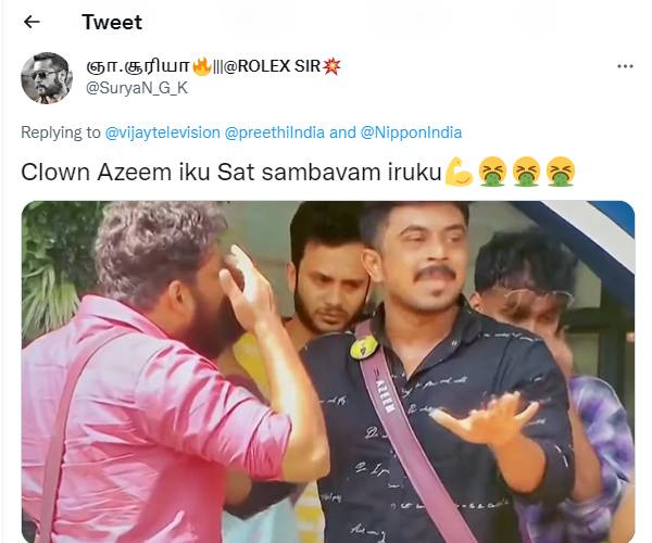 அசீம் பேசுனது போதும்.! வந்து வண்டியில ஏறுங்க.! பேசிட்டே போலாம்.! மரணமாக கலாய்க்கும் நெட்டிசன்கள் 13