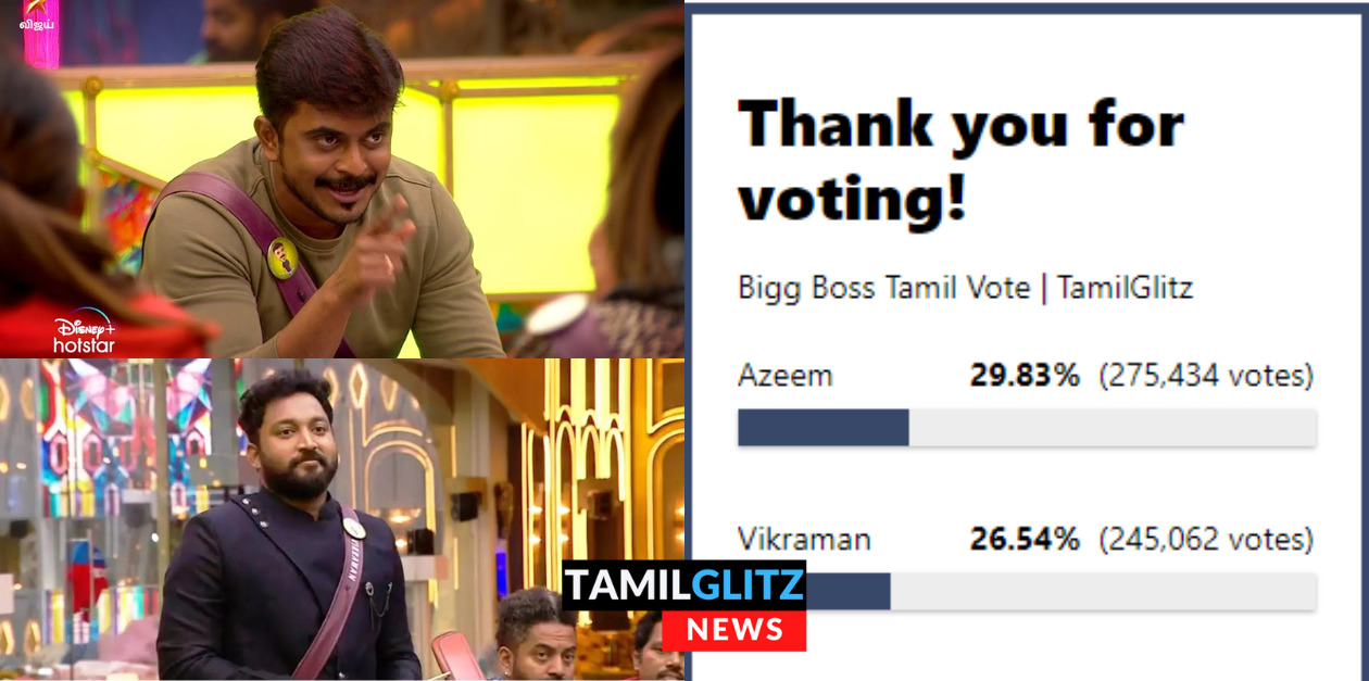 விக்ரமனை பின்னுக்கு தள்ளி முதலிடம் பிடித்த அசீம்.! பரபரக்கும் Voting முடிவுகள்.! 145