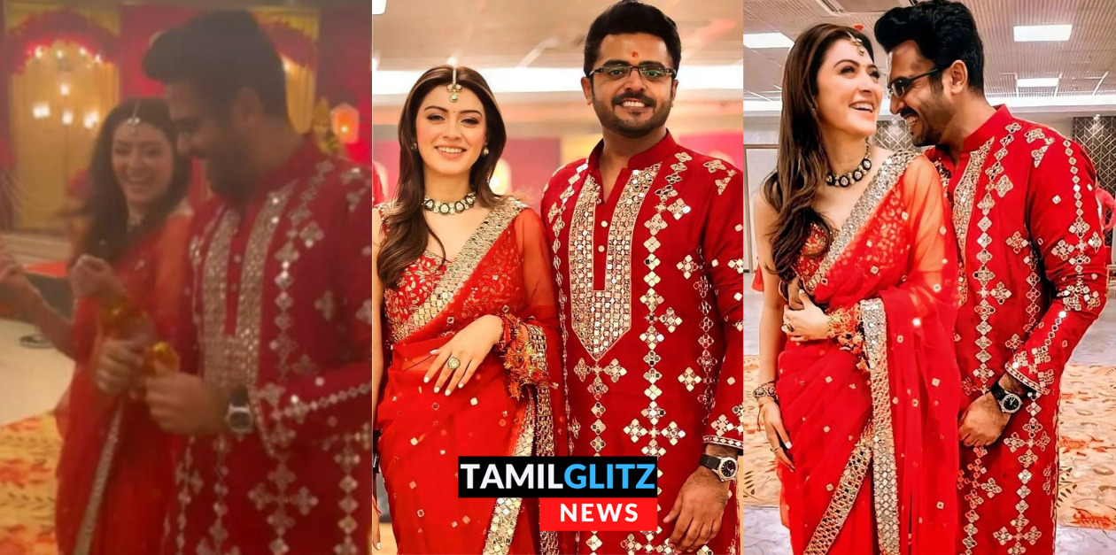 சிகப்பு நிறப் புடவையில் தேவதை போல வந்து நடனம் ஆடிய ஹன்சிகா.! வைரல் வீடியோ.! 53
