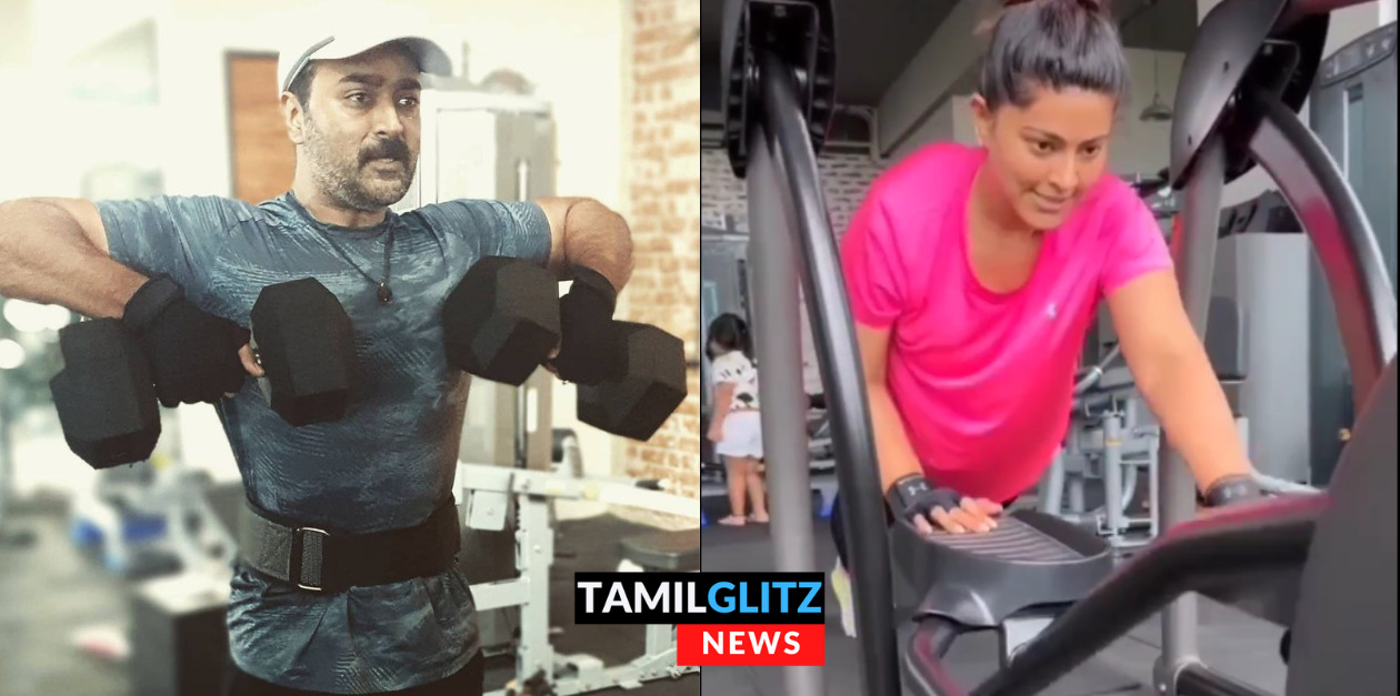இதான் உண்மையான Couple goals.! ஜிம்மில் கணவருடன் தீவிரமாக ஒர்க் அவுட் செய்யும் சினேகா.! 35