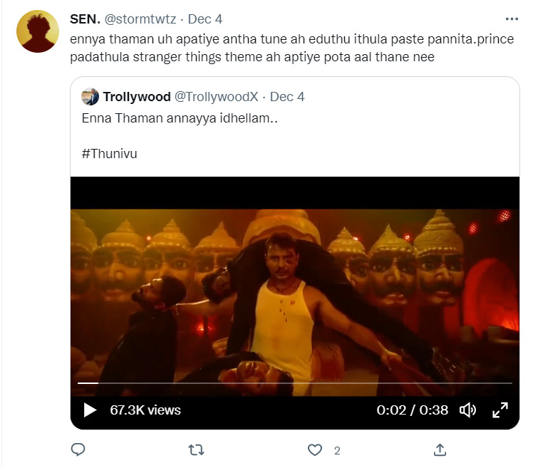 பல பாடல்களை சுட்டு வாரிசு "தீ" பாட்டை உருவாக்கிய தமன்? கிழித்து தொங்கவிடும் ரசிகர்கள்.! 5