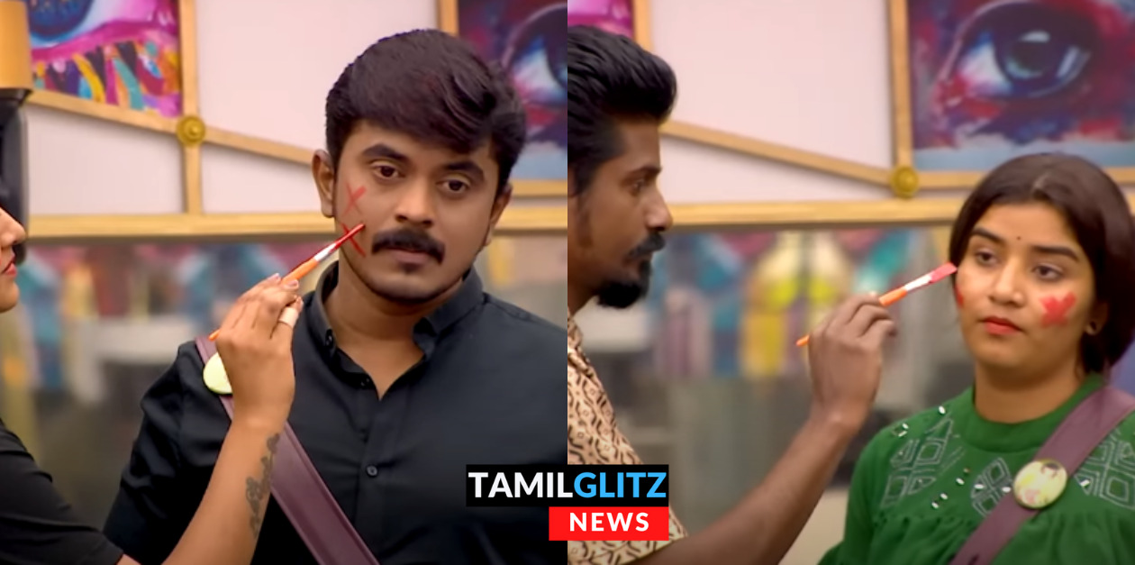 முகத்தில் பெயிண்ட் பூசி நாமினேட் செய்த ஹவுஸ்மேட்ஸ்.! வசமாக சிக்கிய தனலட்சுமி மற்றும் அசீம்.! 7