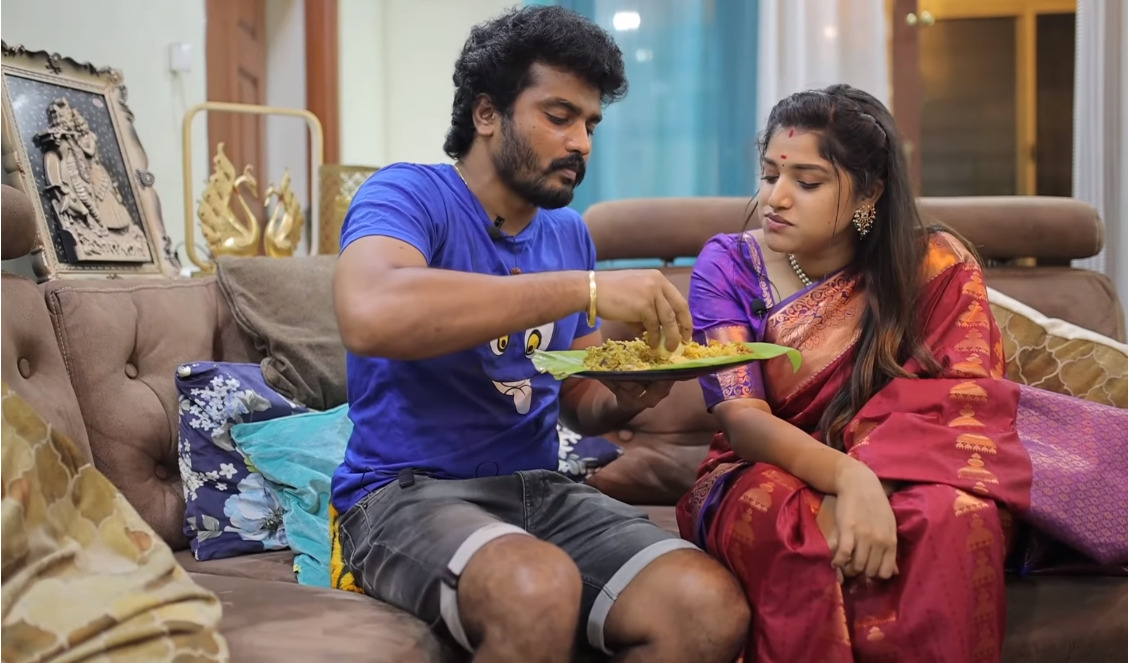 பொண்டாட்டிக்காக கம கம சிக்கன் பிரியாணி செய்த சித்து.! பாத்தாலே எச்சில் ஊறுதே.! 5