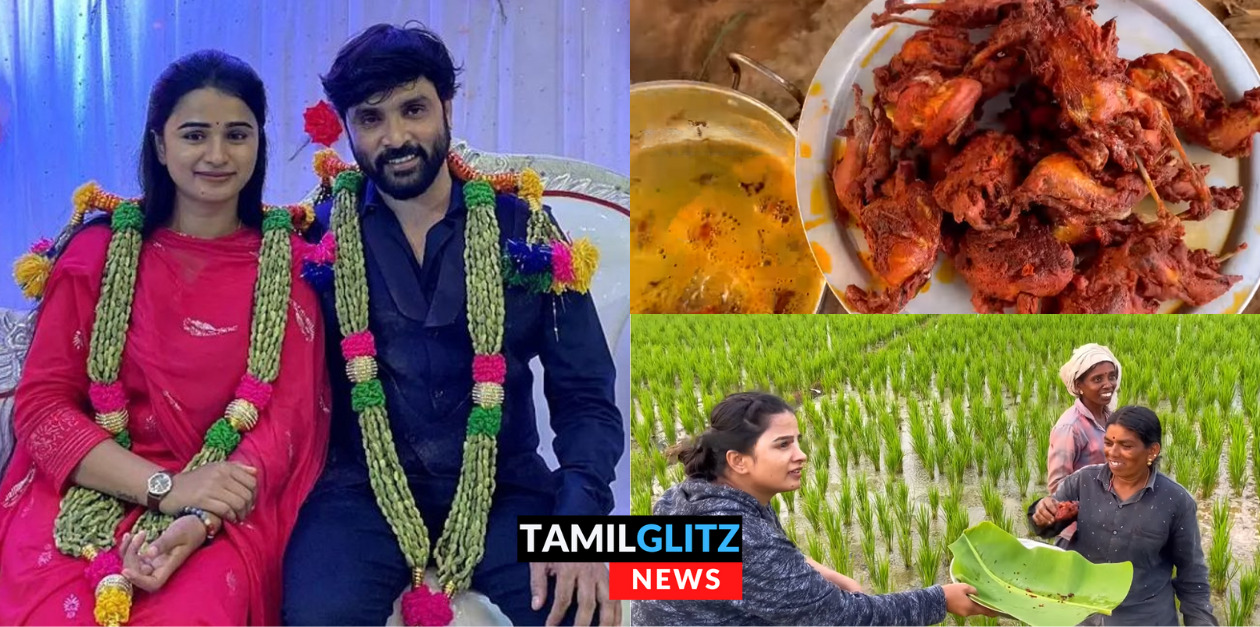 வயல்வெளியில் காடை பொறித்து விவசாய வேலை பார்ப்பவர்களுக்கு விருந்து வைத்த கனிகா.! 57