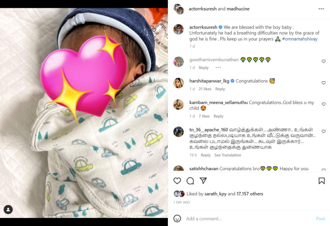 "எங்களுக்காக வேண்டிக்கோங்க" புதிதாக பிறந்த மகனின் புகைப்படத்தை பகிர்ந்து RK சுரேஷ் உருக்கம்.! 3