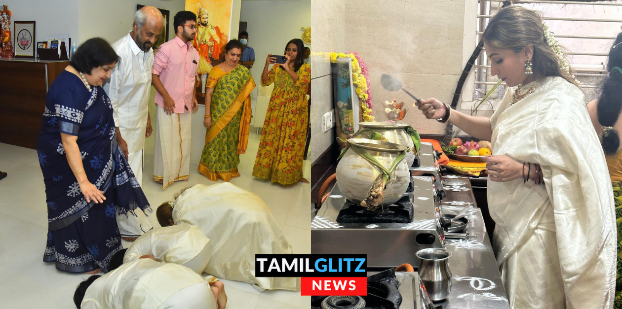 தாத்தா எங்களையும், அம்மாவையும் ஆசீர்வாதம் பண்ணுங்க.! ரஜினி காலில் விழுந்து ஆசீர்வாதம் வாங்கிய பேரன்கள்.! 13