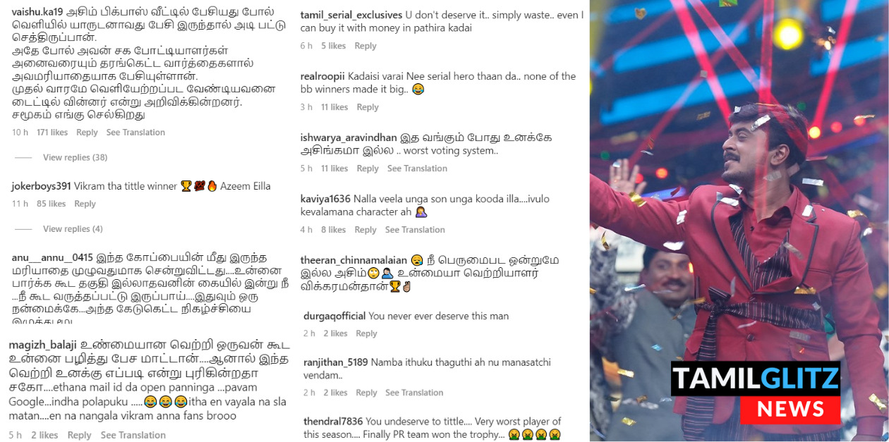 உங்க PR டீம் எத்தனை Mail ID உருவாக்கி உனக்கு ஓட்டு போட்டாங்க? அசீமை வச்சி செய்யும் நெட்டிசன்கள்.! 81