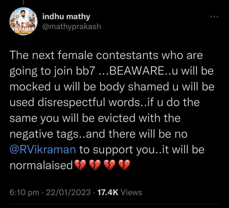 உண்மையான டைட்டில் வின்னர் விக்ரமன் தான்.! ட்விட்டர் ட்ரெண்டிங்கில் முதல் இடம் பிடித்த விக்ரமன்..! 11