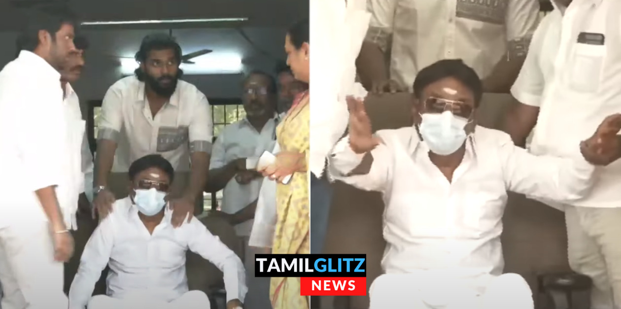 தவறி கீழே விழப் போன கேப்டன்.! விஜயகாந்தின் கண்ணீர் வரவழைக்கும் தற்போதைய வீடியோ.! 41
