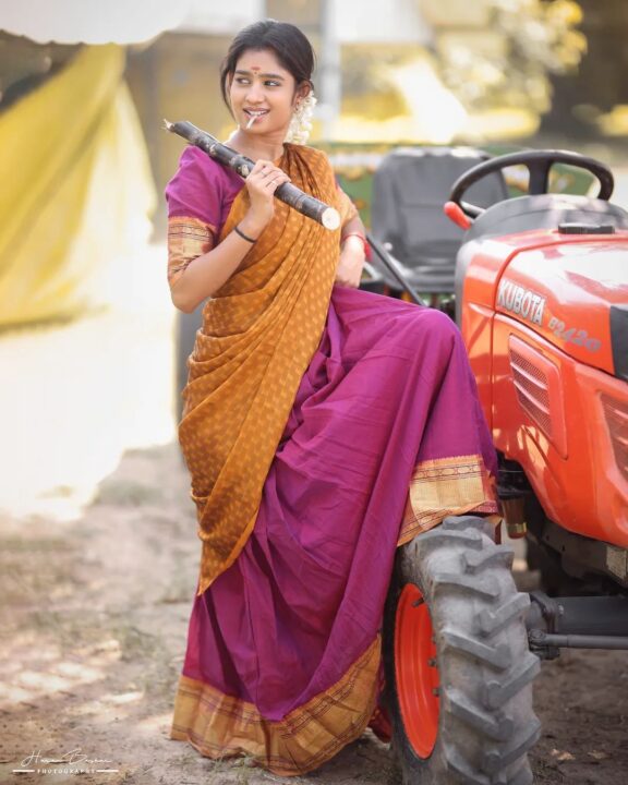 நம்ம குட்டி த்ரிஷாவின் பொங்கல் கிளிக்ஸ் பாருங்க.! Biggboss ஜனனி வெளியிட்ட அழகிய புகைப்படங்கள்.! 5