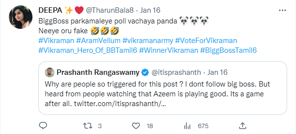 நான் Biggboss பாக்கல ஆனா அசீம் நல்லவன்.! திரை விமர்சகர் பிரசாந்த் போட்ட ட்வீட்டால் வச்சி செய்யும் நெட்டிசன்கள்.! 21