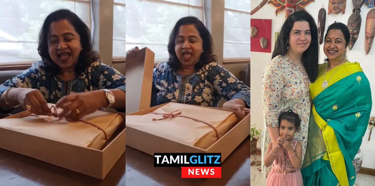 அம்மா உனக்கு தான் இந்த கிப்ட்.! மகள் கொடுத்த பரிசை பார்த்ததும் சிறு குழந்தை போல துள்ளி குதித்த ராதிகா.! 51