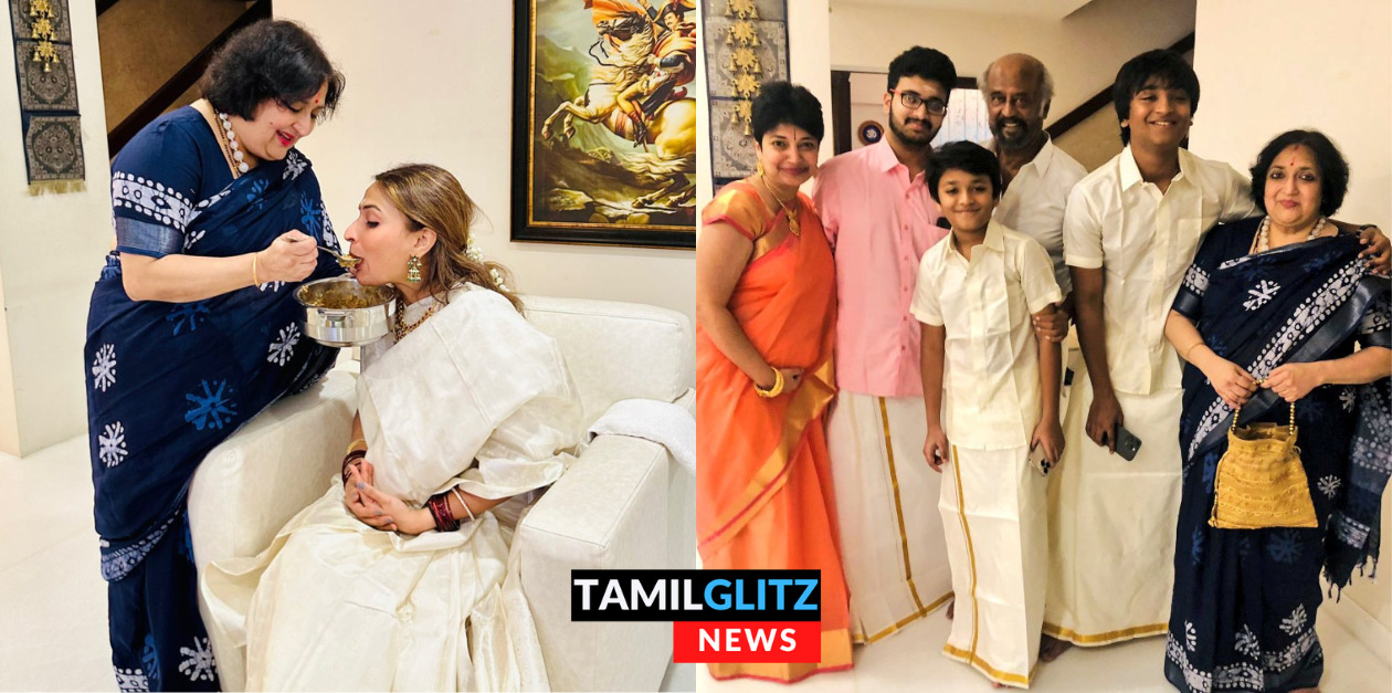 பேரன்களுடன் பட்டு வேஷ்டி சட்டையில் பொங்கல் கொண்டாடிய சூப்பர் ஸ்டார் ரஜினிகாந்த்.! 37
