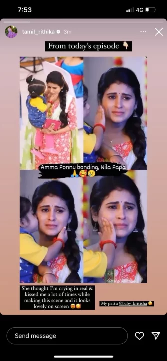 சீரியலில் கதறி அழுத ரித்திகா.! உண்மை என நம்பி துடைத்து விட்டு முத்தம் கொடுத்து ஆறுதல் சொன்ன குட்டி பாப்பா 5