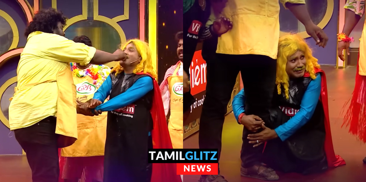 ஜிபி முத்து வாயில் பச்சை மிளகாயை வைத்து தேய்த்த காளையன்.! காலில் விழுந்து கதறி அழுத ஜிபி முத்து.! 107