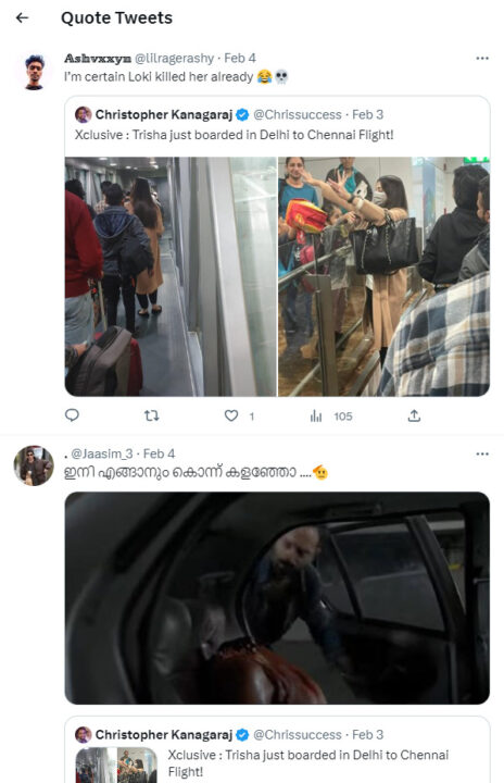 3 நாளில் ஷூட்டிங்கை முடித்து சென்னை திரும்பிய திரிஷா.! லோகேஷை பங்கம் செய்யும் நெட்டிசன்கள்.! 13