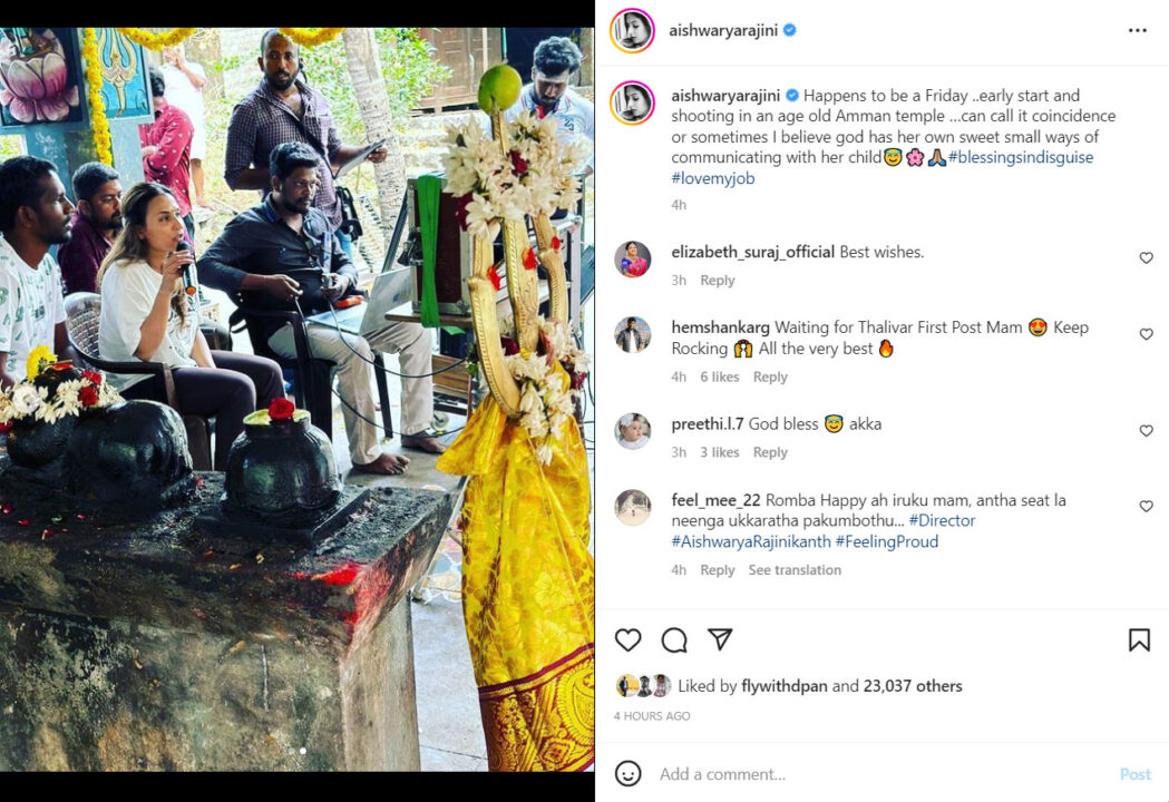 வெள்ளிக்கிழமை அதுவுமா அம்மன் கோவில்ல இப்படி நடக்குதுனா அது தற்செயல் இல்ல.! நெகிழ்ந்த ஐஸ்வர்யா ரஜினிகாந்த்.! 5