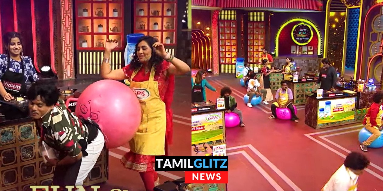 பந்தை வைத்துக்கொண்டு சமைக்கும் டாஸ்க் கொடுத்த நடுவர்கள்.! இந்த வாரம் செம்ம அலப்பறை இருக்கு.! 95