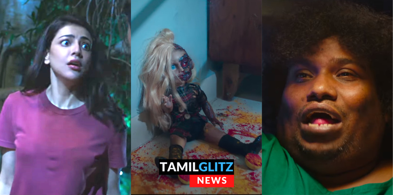 காமெடி கலந்த த்ரில்லரில் கலக்கி இருக்கும் காஜல் அகர்வால் & யோகிபாபு.! Ghosty ட்ரைலர் இதோ.! 27