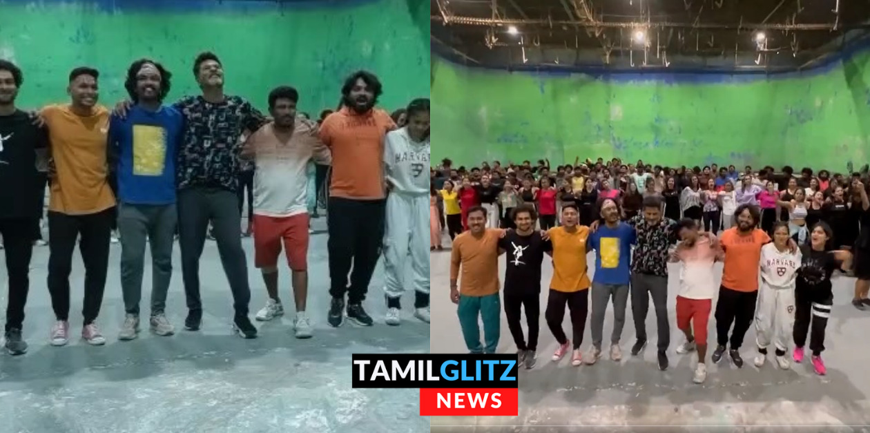 நூற்றுக்கணக்கான நபர்களுடன் சேர்ந்து "நாட்டு நாட்டு" பாடலுக்கு மரண குத்தாட்டம் போட்ட பிரபு தேவா.! 121