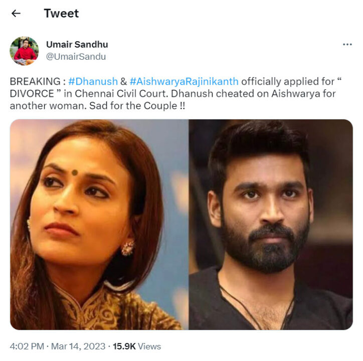 நீதிமன்றத்தில் விவாகரத்துக்கு விண்ணப்பித்த ஐஸ்வர்யா ரஜினிகாந்த்.?? குண்டை தூக்கி போட்ட பிரபலம்.! 3
