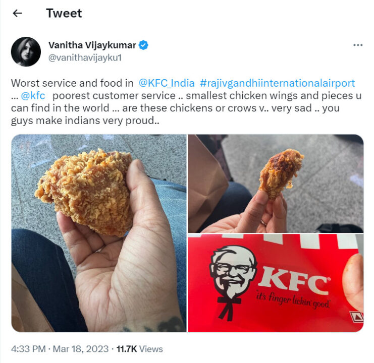 சிக்கன் கறிக்கு பதிலாக காக்கா கறியை கொடுத்ததா பிரபல நிறுவனம்?? வனிதா போட்ட பரபரப்பு ட்வீட்.! 3