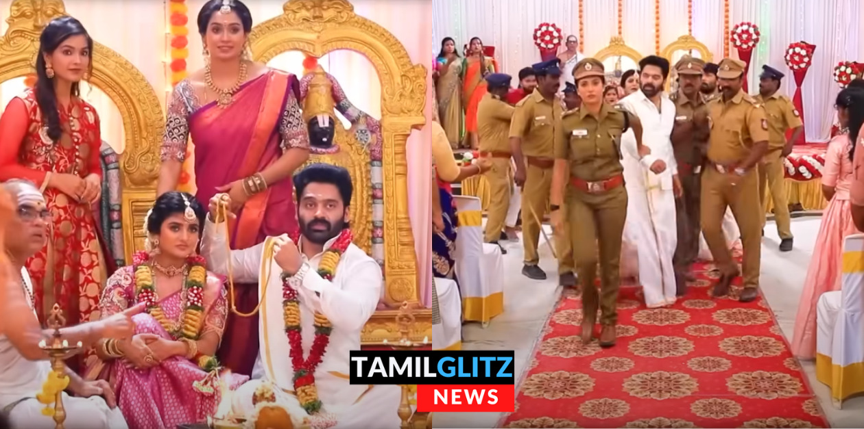 தாலி கட்டும் நேரத்தில் பார்த்தியை கைது செய்து தர தரவென இழுத்து சென்ற போலீஸ்.! கதறி அழும் காவ்யா.! 117