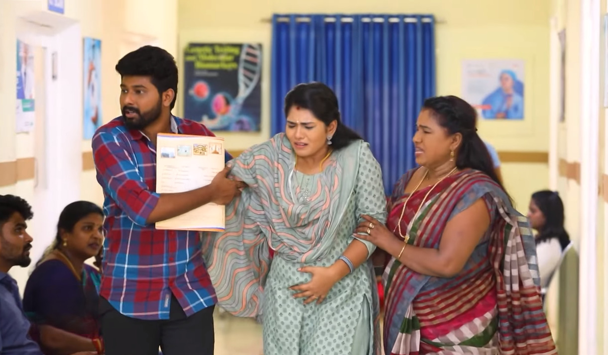 நடனம் ஆடும் போது தவறி விழுந்த ஐஸ்வர்யா.! வயிற்றில் விழுந்த பலமான அடி.! பாண்டியன் ஸ்டோர்ஸ் ப்ரோமோ 3